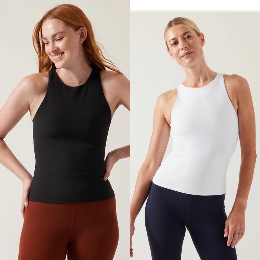 Women’s Athleta conscious support top A-C size medium black and white